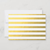 魅力的で渦巻形のな華麗さの金ゴールドホイルRSVP |の金ゴールドの白 出欠カード (裏面)