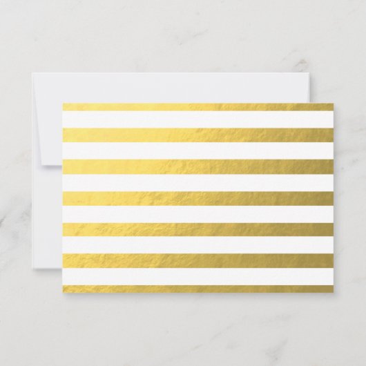 魅力的で渦巻形のな華麗さの金ゴールドホイルRSVP |の金ゴールドの白 出欠カード (裏面)