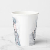 魅力的なお洒落クマと女の子のクリスマス 紙コップ (右)