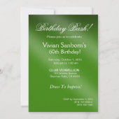 魅力的なきらめく爆弾の第30誕生日|の緑 招待状 (裏面)