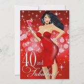 魅力的なきらめく爆弾第40の誕生日|の赤 招待状 (正面)