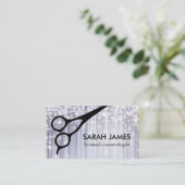 魅力的なきらめく美容師の美容師の銀 予約カード (スタンド正面)