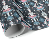 魅力的なくるみクラッカーバレエ、ハーレクイン ラッピングペーパー (ロールコーナー)