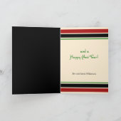 魅力的なすばらしいアールデコのメリークリスマス シーズンカード (内部)