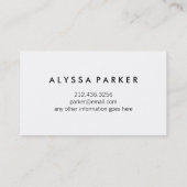 魅力的なのどの黒のばら色の金ゴールドのタイポグラフィこんにちは 名刺 (裏面)