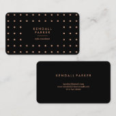 魅力的なのどの黒のばら色の金ゴールドの点 名刺 (正面/裏面)