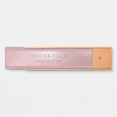 魅力的なばら色の金ゴールドのグリッターのエレガントなプロフェッショナル サインプレート (正面)