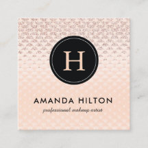 魅力的なばら色の金ゴールドの名刺のテンプレート