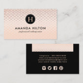 魅力的なばら色の金ゴールドの名刺のテンプレート 名刺 (正面/裏面)