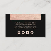 魅力的なばら色の金ゴールドの名刺のテンプレート 名刺 (裏面)