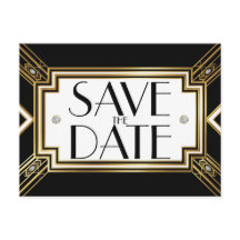 魅力的なアールデコ幾何学結婚式日付を保存