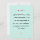 魅力的なイースター タイポグラフィー ウサギのイースター 招待状 (裏面)