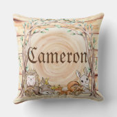 魅力的なウッドランドの赤ん坊の動物 クッション (裏面)