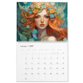 魅力的なエレガンス:アールヌーボー・ガールズ カレンダー (1月 2027)