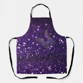 魅力的なエレガンス：紫の輝く蝶 エプロン (正面)