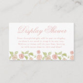 魅力的なエレガントピンクのフローラディスプレイシャワー エンクロージャーカード (正面)