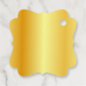 魅力的なエレガント金ゴールドフェイクテキストの追加空白の フェイバータグ (裏面)