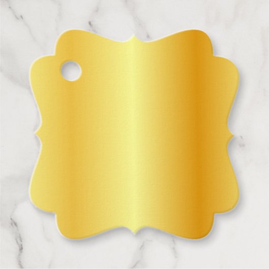 魅力的なエレガント金ゴールドフェイクテキストの追加空白の フェイバータグ (正面)