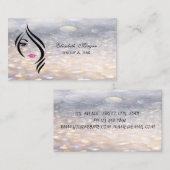 魅力的なエレガント《写真》ぼけ味、顔シルエット 名刺 (正面/裏面)