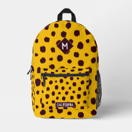 魅力的なカスタム犬スタイリッシュの黄色いパターン プリントバックパック