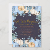 魅力的なカボチャをテーマにした赤ちゃんシャワー 招待状 (正面)