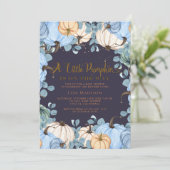 魅力的なカボチャをテーマにした赤ちゃんシャワー 招待状 (スタンド正面)