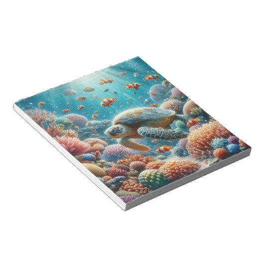 魅力的なカメのメモ帳 ノートパッド (アングル)