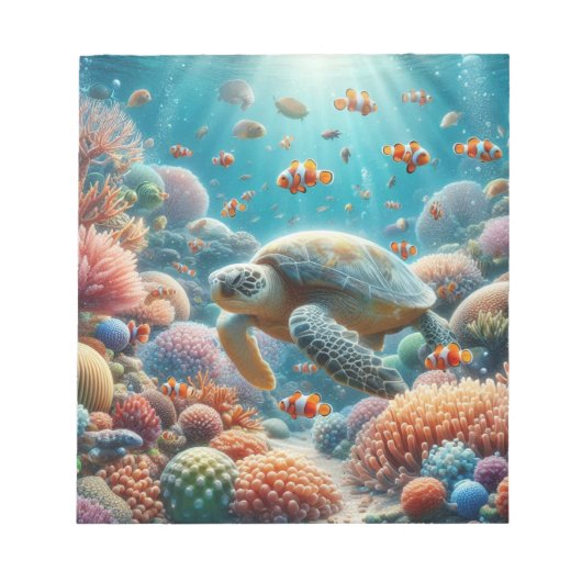 魅力的なカメのメモ帳 ノートパッド (正面)