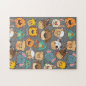 魅力的なカラフルの大きなサファリかわいい赤ちゃん動物 ジグソーパズル (横)