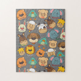 魅力的なカラフルの大きなサファリかわいい赤ちゃん動物 ジグソーパズル