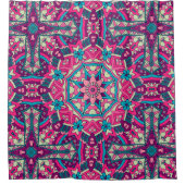 魅力的なカラフルマンダラシームレスパターン シャワーカーテン (正面)