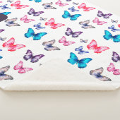 魅力的なカラフル蝶のパーソナライズ名 シェルパブランケット (3/4)