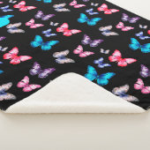 魅力的なカラフル蝶のパーソナライズ名 シェルパブランケット (3/4)