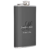 魅力的なカリグラフィーモノグラムウェディング フラスク (右)