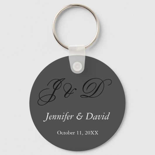 魅力的なカリグラフィー・スクリプト・モノグラムの結婚式 キーホルダー (正面)