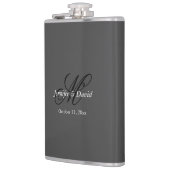 魅力的なカリグラフィー・モノグラムの結婚式 フラスク (左)