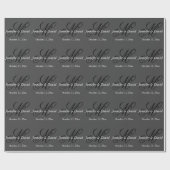 魅力的なカリグラフィー モノグラム ウェディング ラッピングペーパー (フラット)