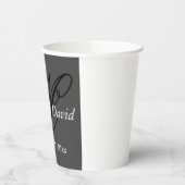 魅力的なカリグラフィー モノグラム ウェディング 紙コップ (左)