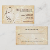 魅力的なカーブのスパのアポイントメントの名刺 予約カード (正面/裏面)