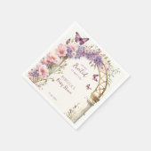 魅力的なガーデンパステル蝶の赤ちゃんシャワー スタンダードカクテルナプキン (角)