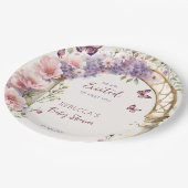 魅力的なガーデンパステル蝶の赤ちゃんシャワー ペーパープレート (アングル)