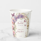 魅力的なガーデンパステル蝶の赤ちゃんシャワー 紙コップ (裏面)
