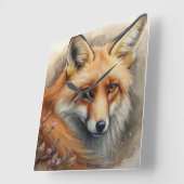 魅力的なキツネ スクエア壁時計 (傾斜)