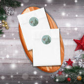 魅力的なクリスマスツリーのソフト雪だるま写真 ラウンドシール