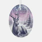 魅力的なクリスマスバックオーナメントのパーソナライズ ガラスオーナメント (正面左)