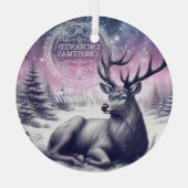 魅力的なクリスマスバックオーナメントのパーソナライズ ガラスオーナメント (裏面)