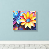 魅力的なクローズアップフローラ抽象芸術アート キャンバスプリント (インサイチュ (ウッドフロア))
