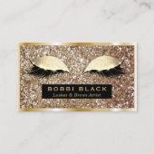 魅力的なグリッターのまつげ延長メーキャップアーティスト 名刺 (正面)