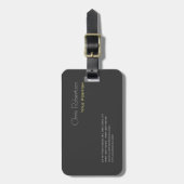 魅力的なグレーイエローシックモダンシャープ ラゲッジタグ (正面縦)