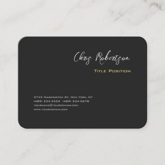 魅力的なグレーイエローシックモダンシャープ 名刺 (正面)